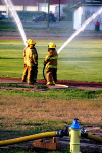 Firefighters Hose Practice